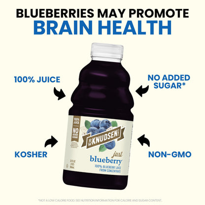 R.W. Knudsen Just Blueberry Juice, 32 fl oz (Pack of 4)