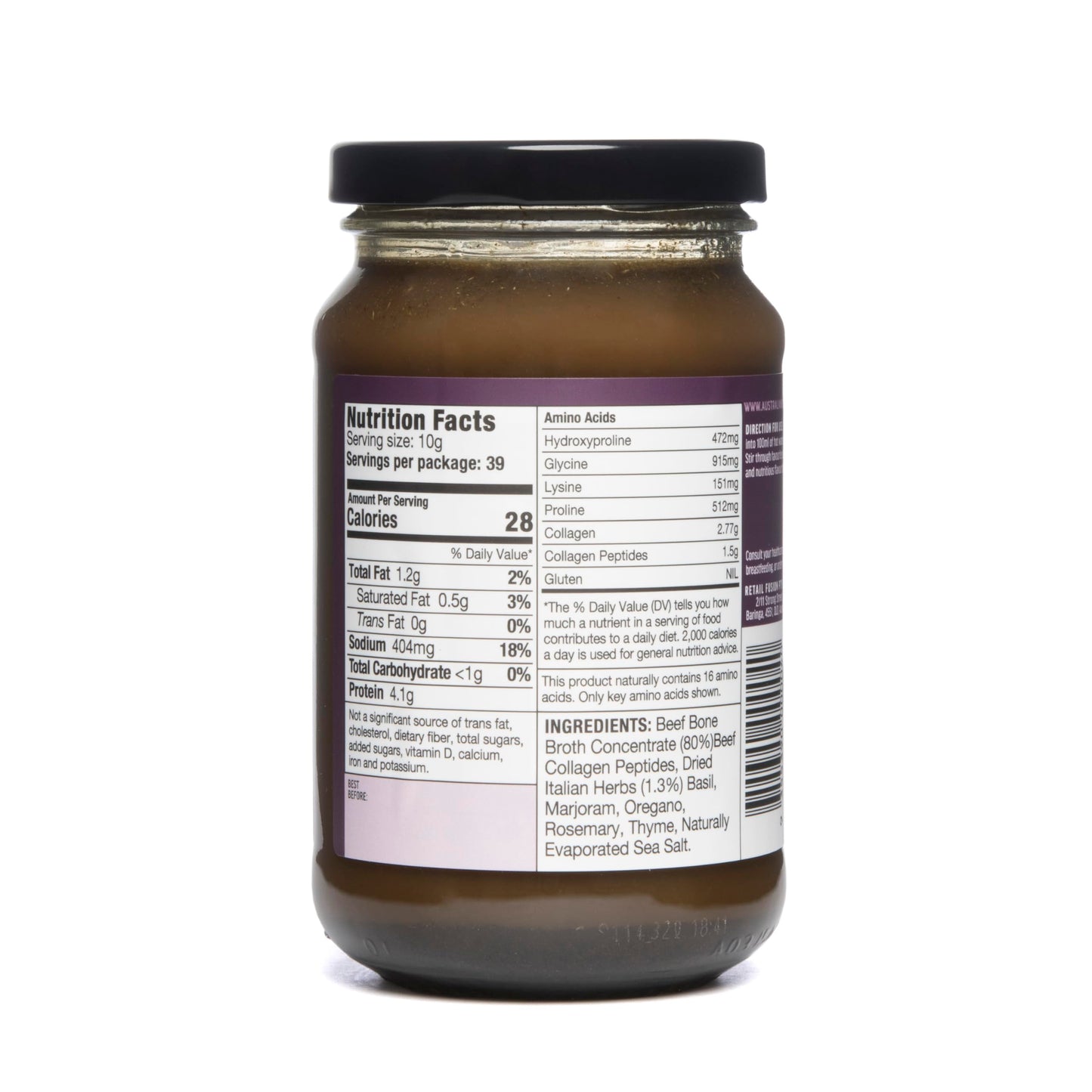 ABBCo Five Herbs Beef Broth Concentrate, Halal, Savoury Cooking Stock Base for Soups, Gravies & Sauces, Just Add Hot Water, 13.26Floz