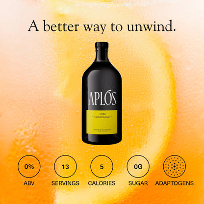 Aplós ARISE Non-Alcoholic Adaptogen-Infused Beverage, Tequila Style Alternative, Formulated to Elevate Mood, (750ml)