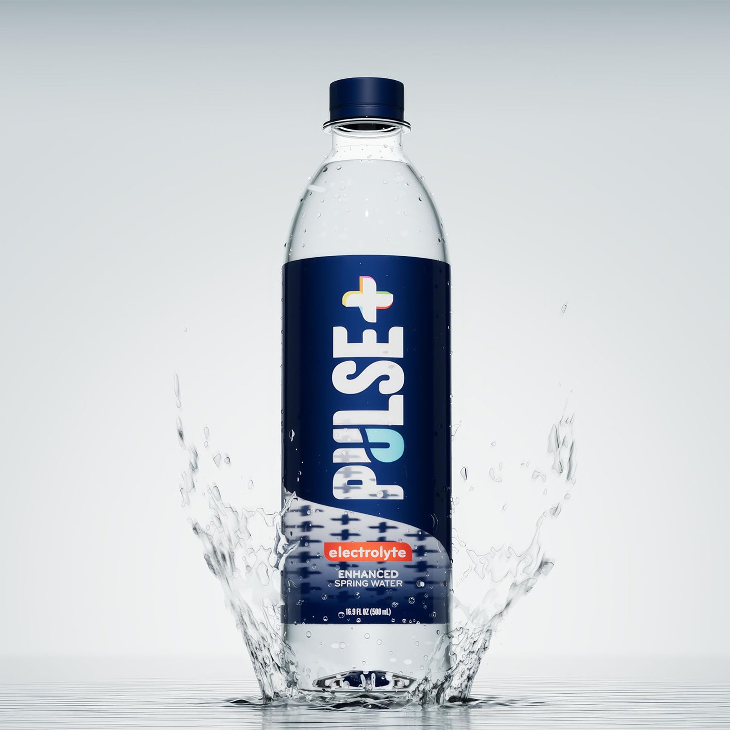 Pulse+ Electrolyte Water - Naturally Filtered Spring Water in 16.9-Ounce PET Plastic Bottles, Recyclable and BPA-Free - Case of 24