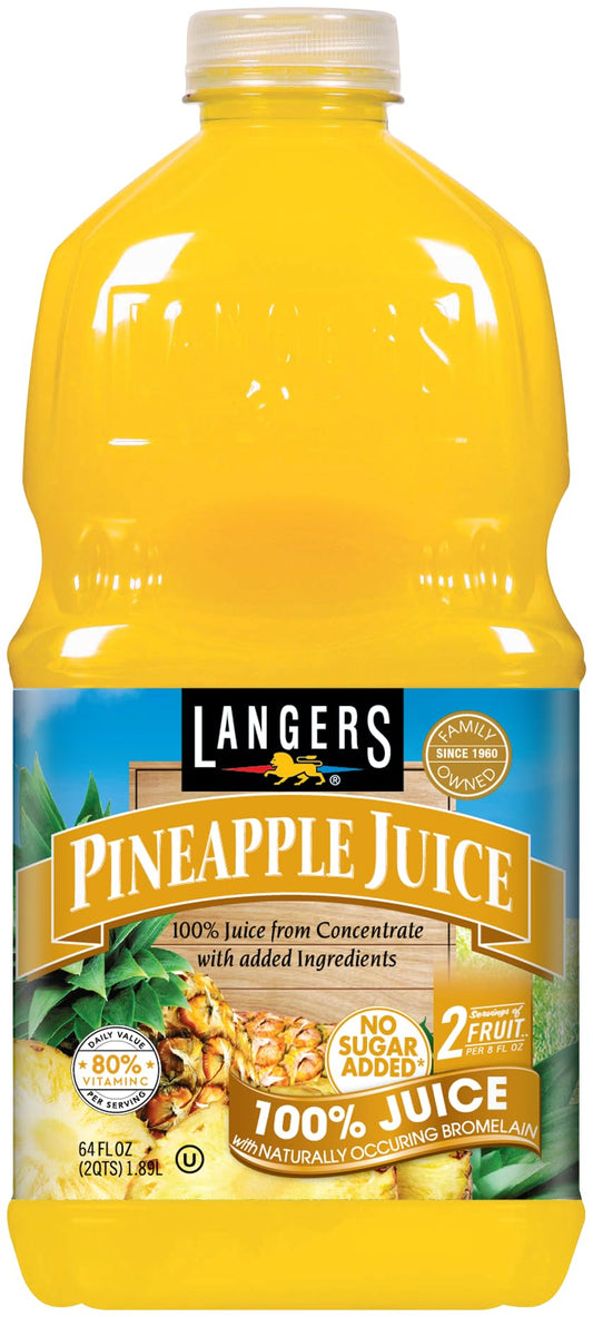 Langer, Pineapple Juice with Vitamin C, 64 Fl Oz Bottle