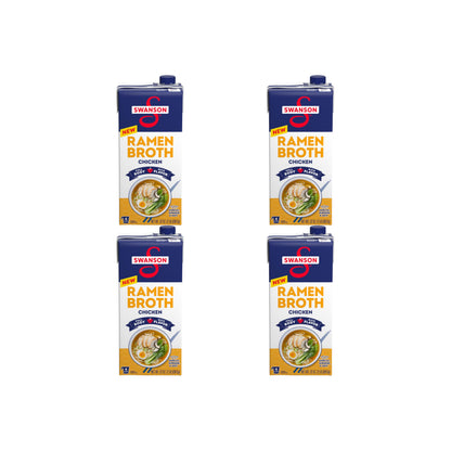 Swanson Ramen Chicken Broth, 32 Oz Carton (Pack of 4)