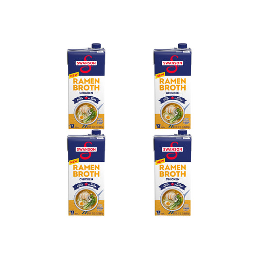 Swanson Ramen Chicken Broth, 32 Oz Carton (Pack of 4)