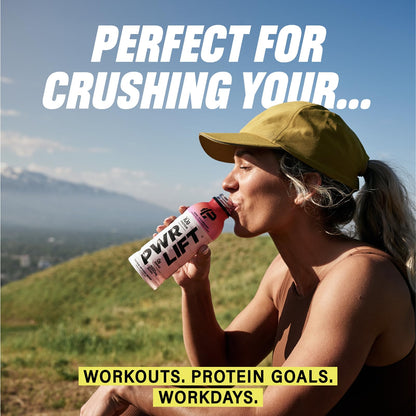 Whey Protein Water Sports Drink by PWR LIFT | Orange Mango | Keto, Vitamin B, Electrolytes, Zero Sugar, 10g of Protein | Post-Workout Energy Beverage | 16.9oz (Pack of 12)