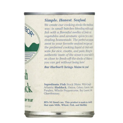 Bar Harbor Fish Stock, 14.5 oz (411g) – Ready-to-Use Haddock Stock, Chef-Favorite for Risotto, Rice & Pasta