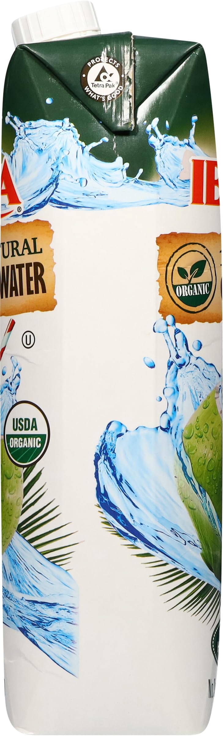 Iberia 100% Pure Organic Coconut Water, 1 Liter , 33.8 Fl Oz (Pack of 3)