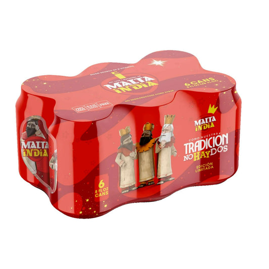 Malta India - Malt Beverage Non Alcoholic Original from Puerto Rico, 8 Ounce (Pack of 6) - Packaging may vary
