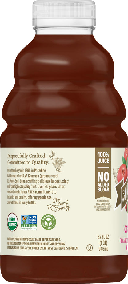 R.W. Knudsen Organic Just Cranberry Juice, 32 fl oz (Pack of 1)