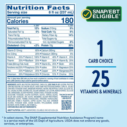 Glucerna Original Diabetes Care Shake, Homemade Vanilla, Diabetic Meal Replacement to Support Blood Sugar Management, 10g Protein, 180 Calories, Ready to Drink, 8-fl-oz Bottle,(Pack of 48)