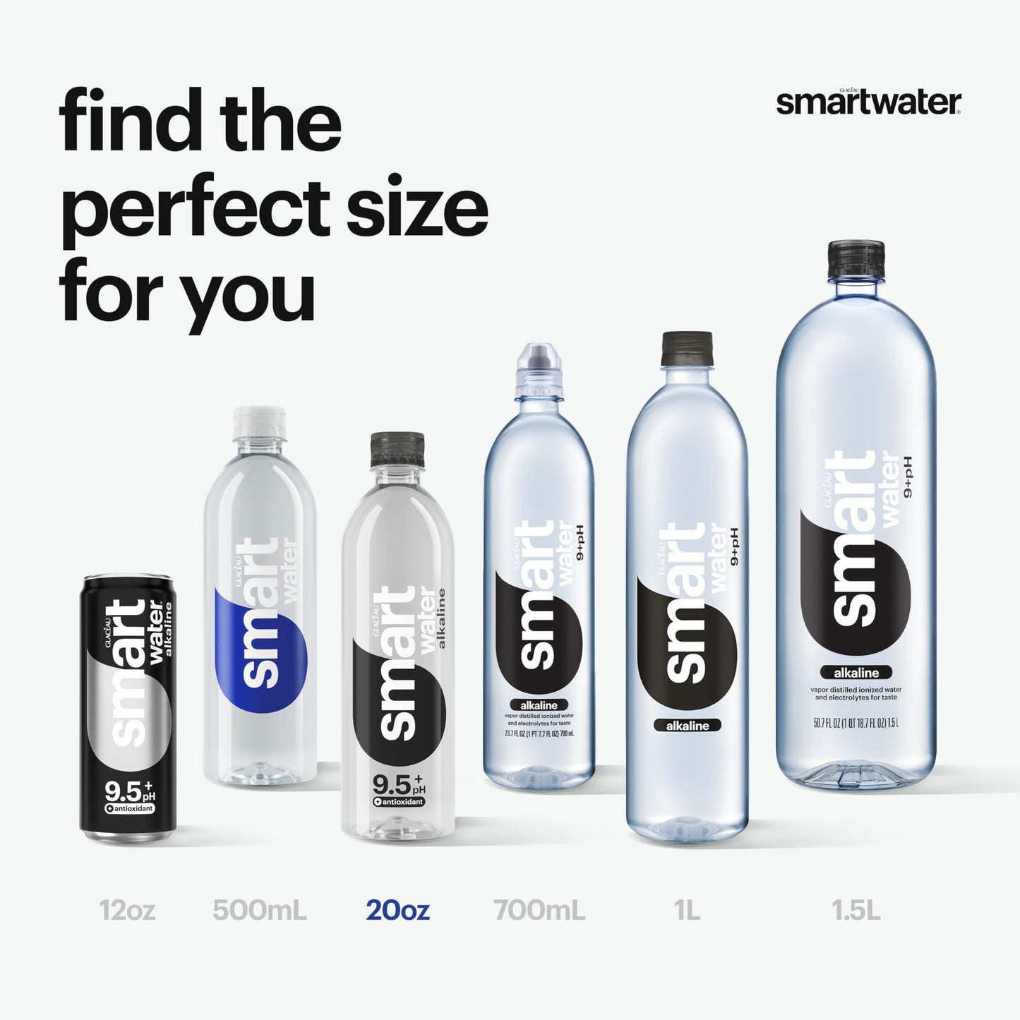 20oz Smartwater Alkaline with Antioxidant