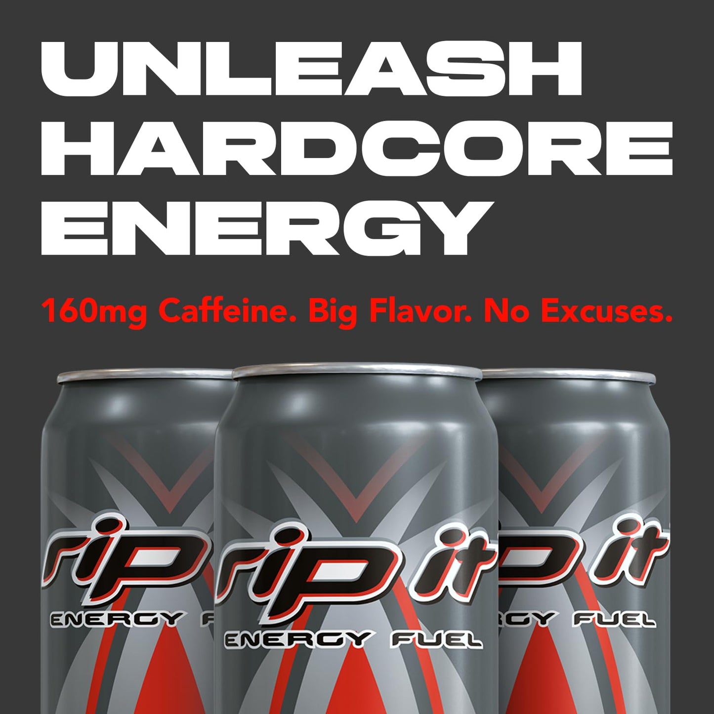 Rip-It Energy Drink | Power | Sharp Citrus Flavor | 12-Pack (16oz Cans) | 160mg Caffeine | Smooth Finish | Ignite Focus | Hardcore Energy That Rips!