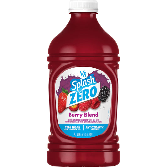 V8 Splash Zero Sugar Berry Blend Flavored Beverage, 64 fl oz Bottle