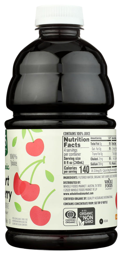 365 by Whole Foods Market, Organic Tart Cherry Juice, No Sugar Added, 32 Fl Oz