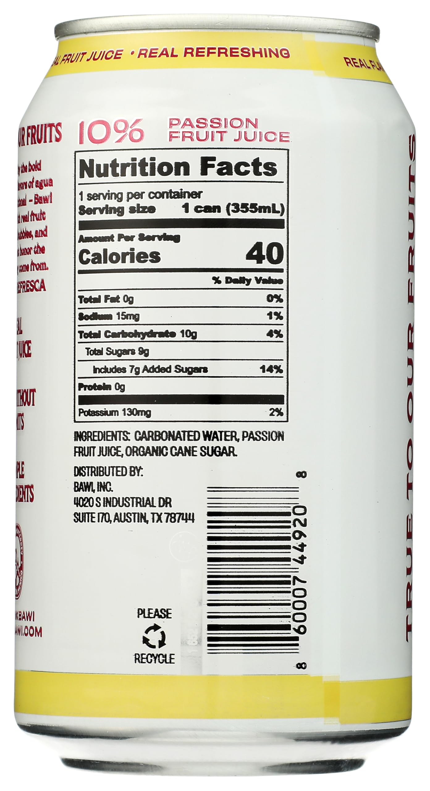 Bawi Agua Fresca Passionfruit Sparkling Agua Fresca, 12 FZ
