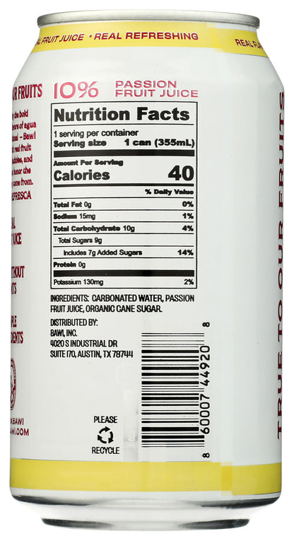 Bawi Agua Fresca Passionfruit Sparkling Agua Fresca, 12 FZ