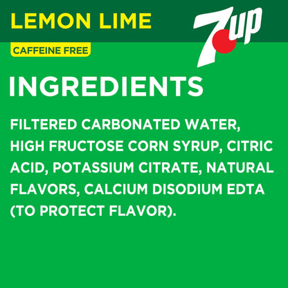 7UP Lemon Lime Soda, 7.5 Fl Oz Cans, 6 Pack