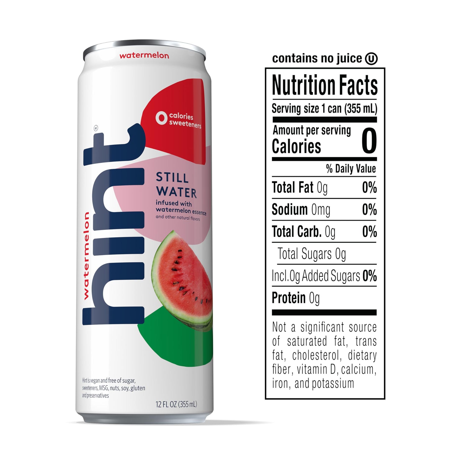 Hint Watermelon Canned Flavored Water, Pure Still Water Infused with Watermelon Essence, 12 oz Slim Cans, Zero Sugar, Calories, Sweeteners, Preservatives, or Artificial Flavors (Pack of 12)