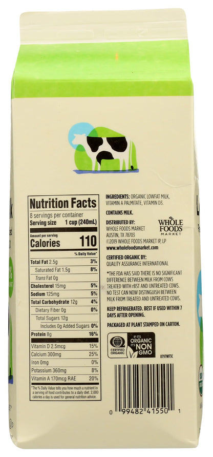 365 by Whole Foods Market, Organic Lowfat 1% Milk, 64 fl oz