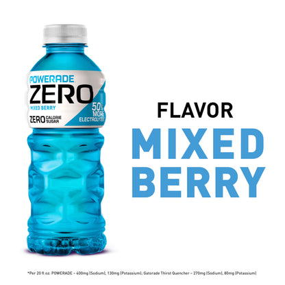 POWERADE ZERO Mixed Berry, 20 fl oz, 8 Pack