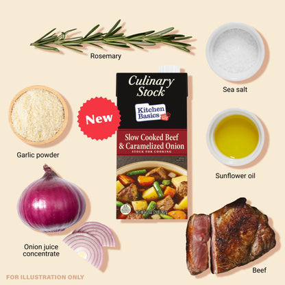 Kitchen Basics Slow Cooked Beef and Onion Culinary Stock, 32 oz. Carton (Pack of 12)