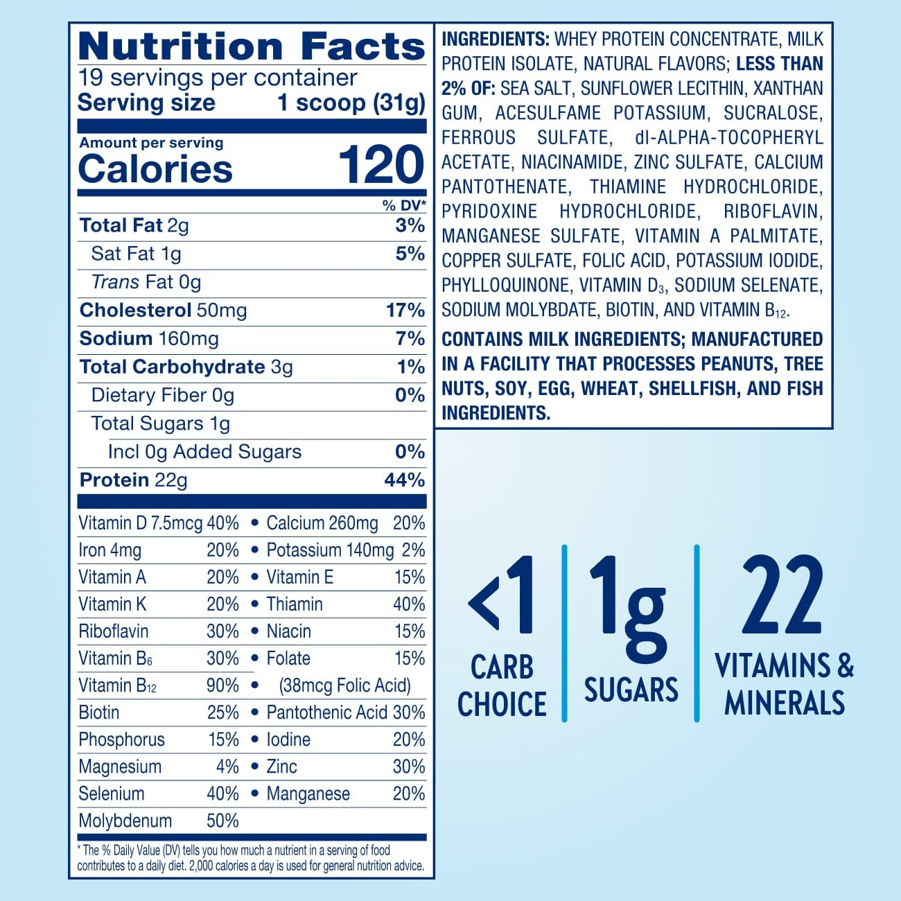 Glucerna Hunger Smart Diabetes Care Powder,Classic Vanilla,Diabetic Snack Replacement to Support Blood Sugar Management,22g Protein,130 Calories,22.3 Oz,(Pack of 4)