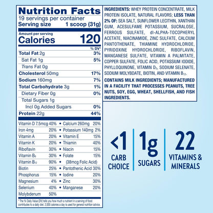 Glucerna Hunger Smart Diabetes Care Powder,Classic Vanilla,Diabetic Snack Replacement to Support Blood Sugar Management,22g Protein,130 Calories,22.3 Oz,(Pack of 4)
