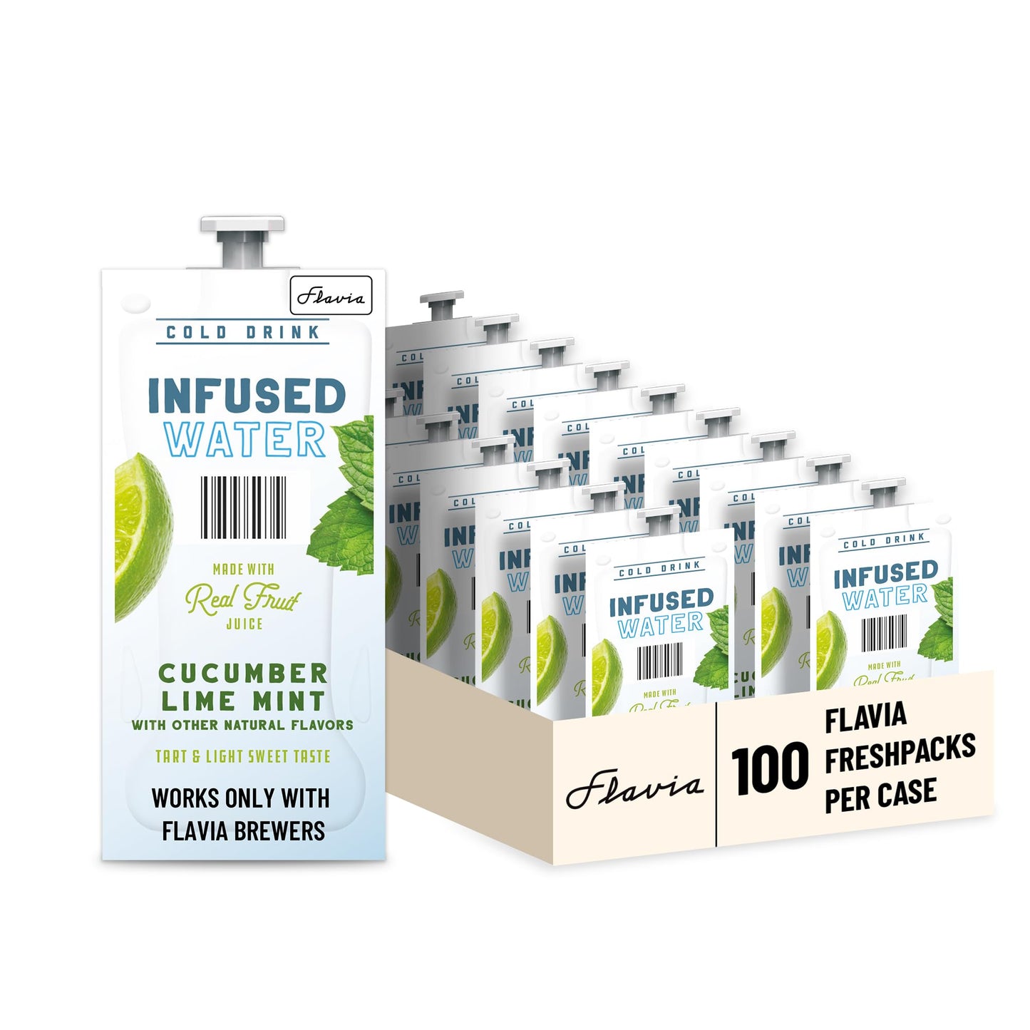 Flavia Cucumber Lime Mint Infused Water Freshpacks works only with Flavia Brewers (Case of 100)