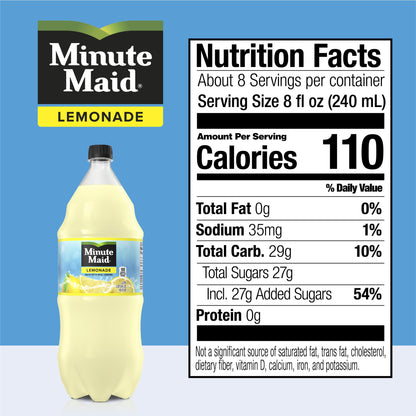Minute Maid, Lemonade Made With Real Lemons, 2 Liters Bottle