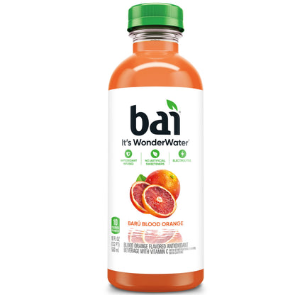 Bai Antioxidant Infused Water Beverage, Baru Blood Orange, 18 Fluid Ounce Bottle, 12 Pack