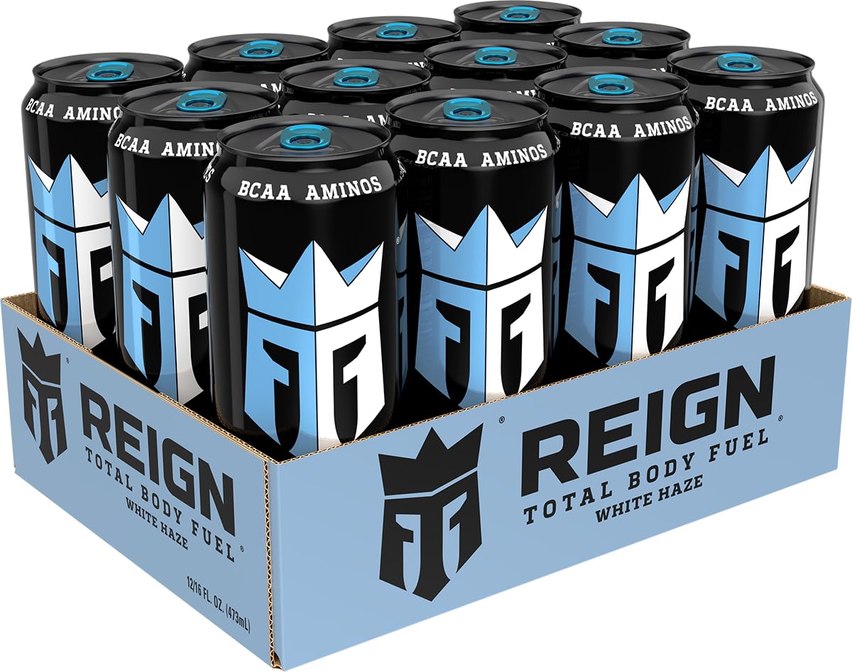 Reign Total Body Fuel, White Haze, Fitness & Performance Drink, 16 Fl Oz | Pack of 12