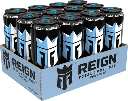 Reign Total Body Fuel, White Haze, Fitness & Performance Drink, 16 Fl Oz | Pack of 12