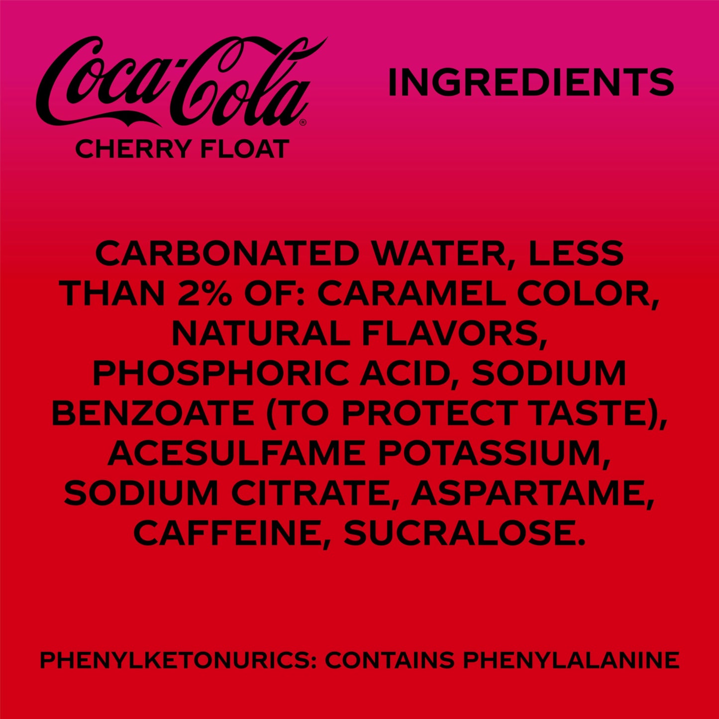 Coca-Cola Zero Sugar Cherry Float Soda Soft Drink Cans, 12 fl oz, 12 Pack