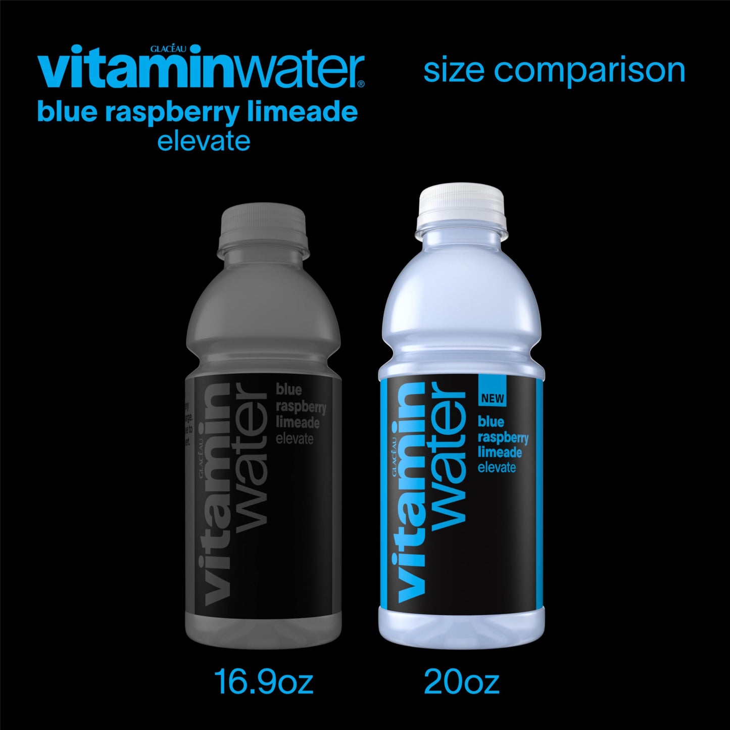 vitaminwater Blue Raspberry Limeade Elevate Nutrient Enhanced Water Beverage 20 oz. 12 pack