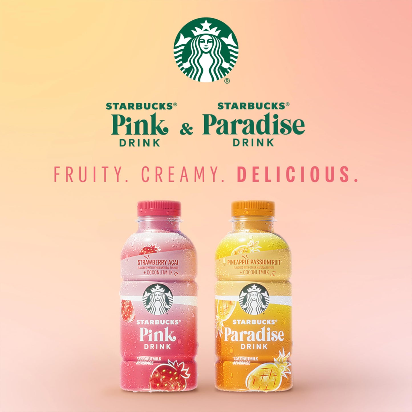 Starbucks Pink Drink, Strawberry Acai with Coconut Milk, 14oz Bottles (12 Pack)