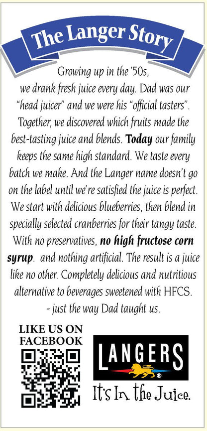 Langers Juice Cocktail, Blueberry Cranberry, 64 Fl Oz (Pack of 8)
