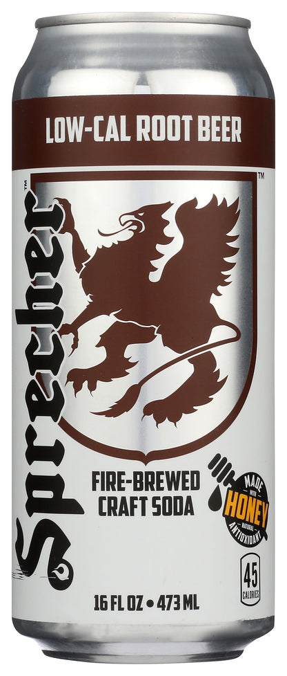 Sprecher Low-Cal Root Beer Soda, Kosher, Gluten Free, 16 Fluid Ounce (Pack of 12)