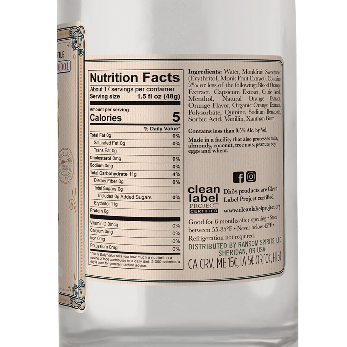 Dhos Handcrafted Non-Alcoholic Orange w 5 Pack Q Mixers Light Ginger Beer - Keto-Friendly, Zero Sugar, Zero Calories, Zero Proof - 750 ML - Perfect for Mocktails - Made in USA