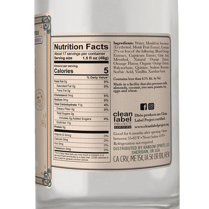 Dhos Handcrafted Non-Alcoholic Orange w 5 Pack Q Mixers Light Ginger Beer - Keto-Friendly, Zero Sugar, Zero Calories, Zero Proof - 750 ML - Perfect for Mocktails - Made in USA
