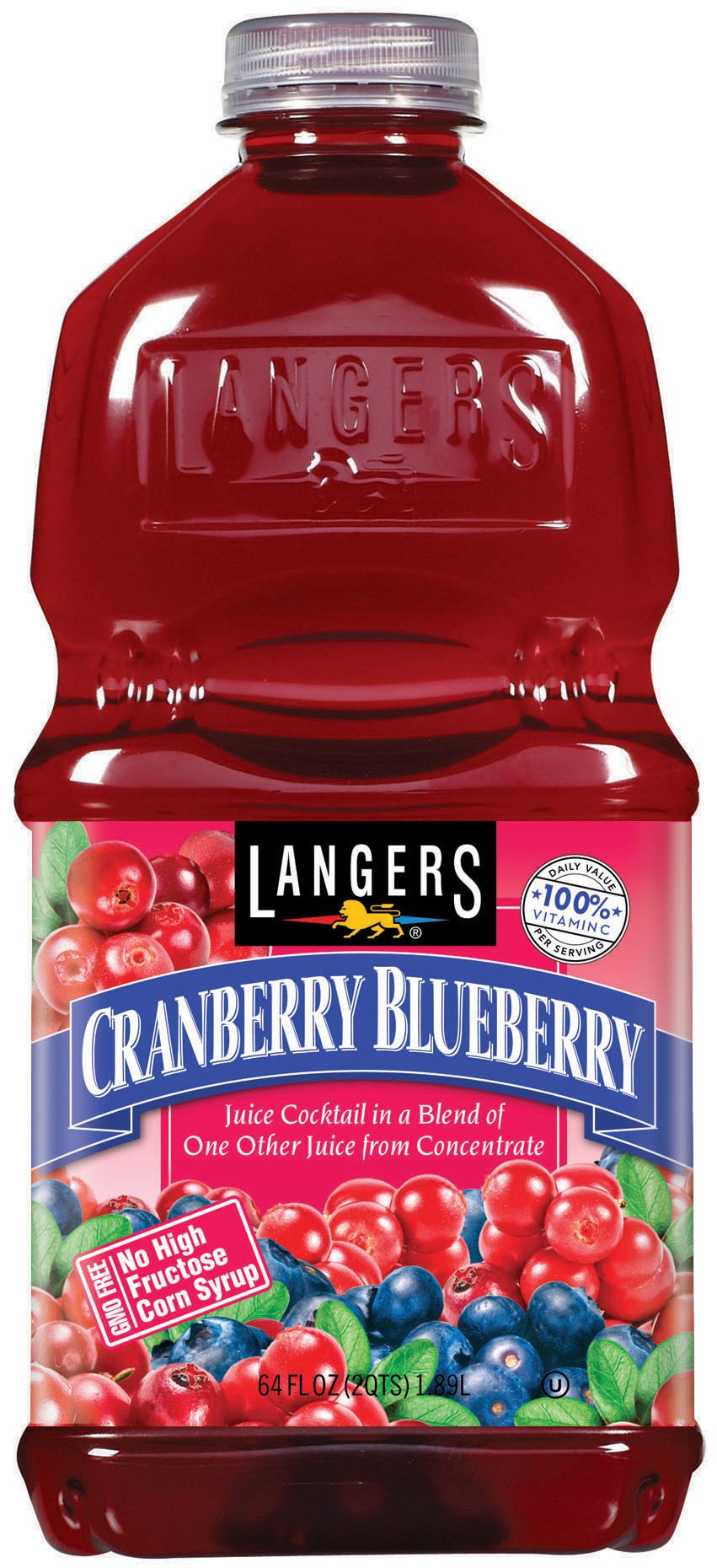 Langers Juice Cocktail, Blueberry Cranberry, 64 Fl Oz (Pack of 8)