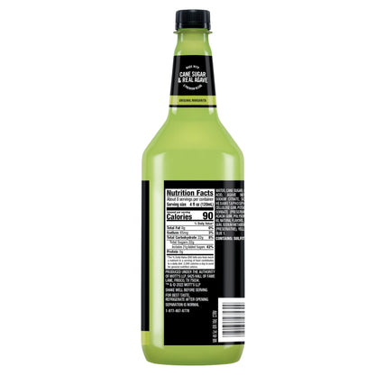 Mr & Mrs T Margarita Mix, 1 L bottle (Pack of 4), Tangy Lime Blend Flavored Cocktail Mixer, Made with Cane Sugar, Perfect for Traditional Margarita and Mocktail Drinks