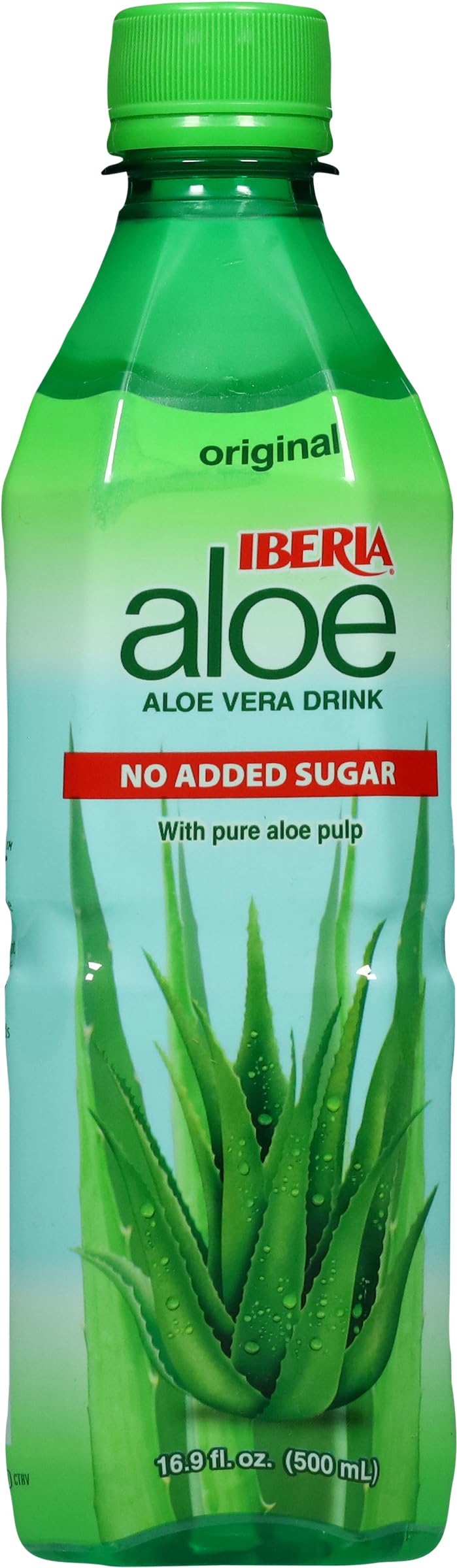 Iberia Aloe Vera Drink with Pulp, No Sugar, Original,16.9 Fl Oz (Pack of 8)