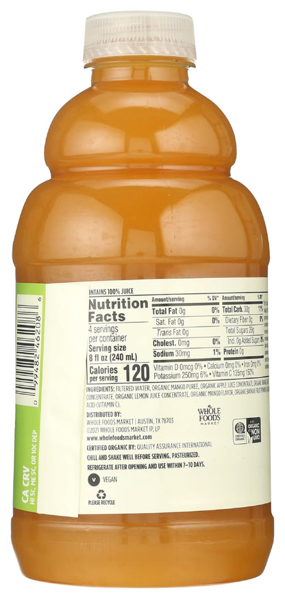 365 by Whole Foods Market, Juice Mango Apple Orange Baobab Organic, 32 Fl Oz