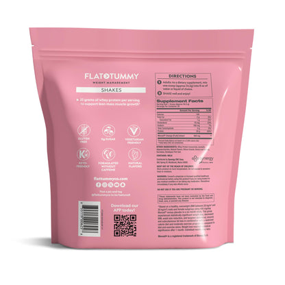 Flat Tummy Shakes - Vanilla, 20 Servings – Post GLP-1 Protein Supplement, High Protein, Zero Sugar, Keto-Friendly Meal Replacement with Clinically Studied Morosil®