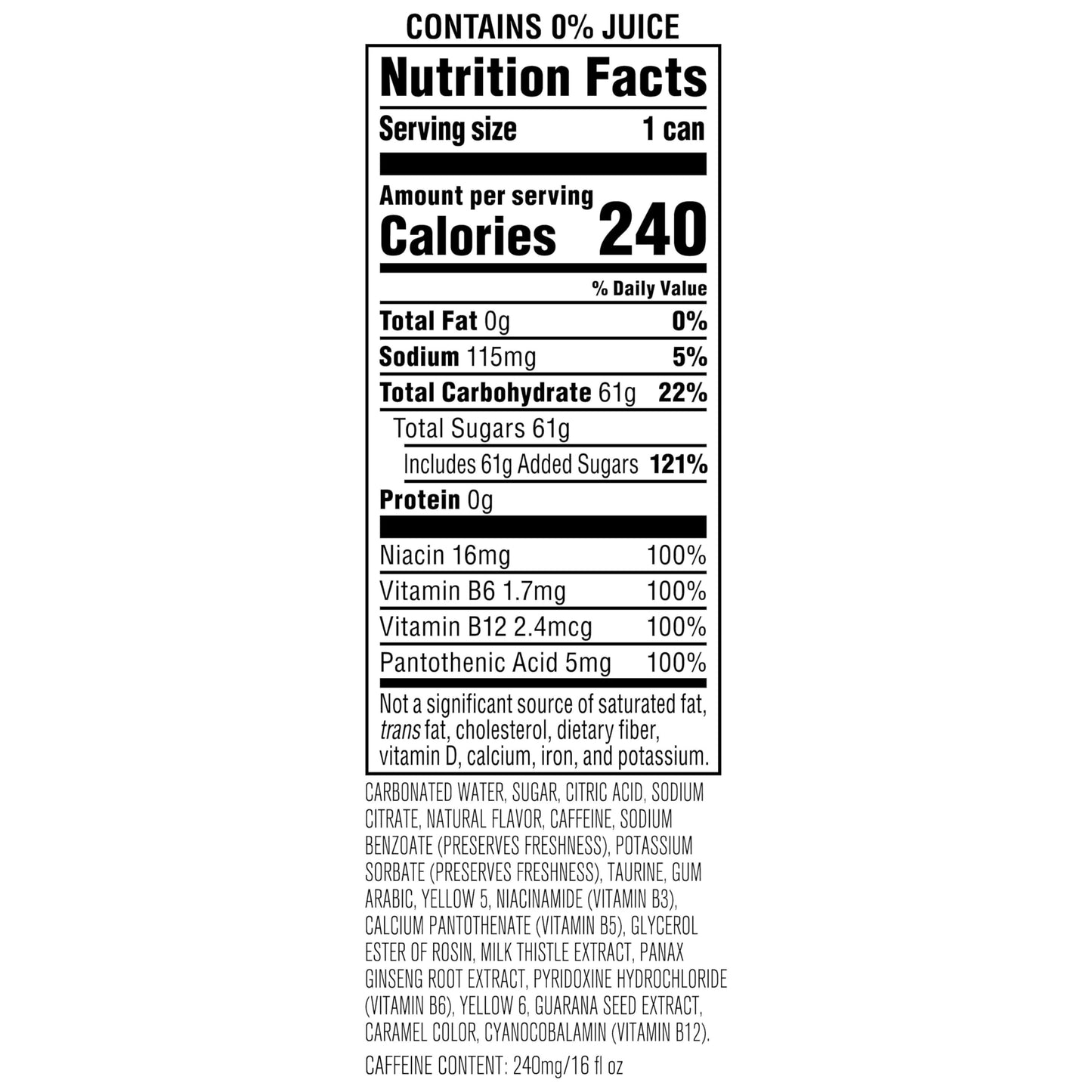Rockstar Punched Energy Drink, Pineapple, 16 Fl Oz Cans (Pack of 12)