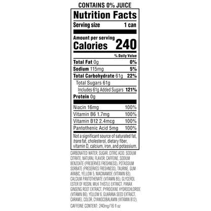 Rockstar Punched Energy Drink, Pineapple, 16 Fl Oz Cans (Pack of 12)