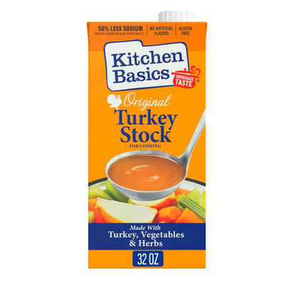 Kitchen Basics Turkey Stock - 32 oz Carton, The Perfect Base for Your Savory Kitchen Recipes and Stocking Up