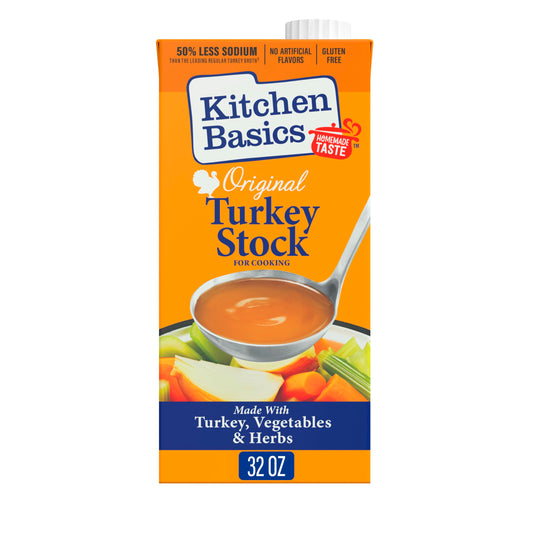 Kitchen Basics Turkey Stock - 32 oz Carton, The Perfect Base for Your Savory Kitchen Recipes and Stocking Up