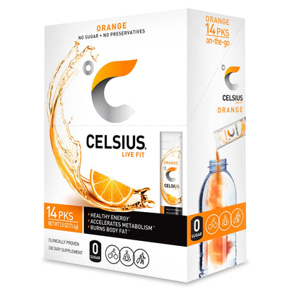 CELSIUS® Zero Sugar Energy Drink & Powder Stick Bundle, Orange