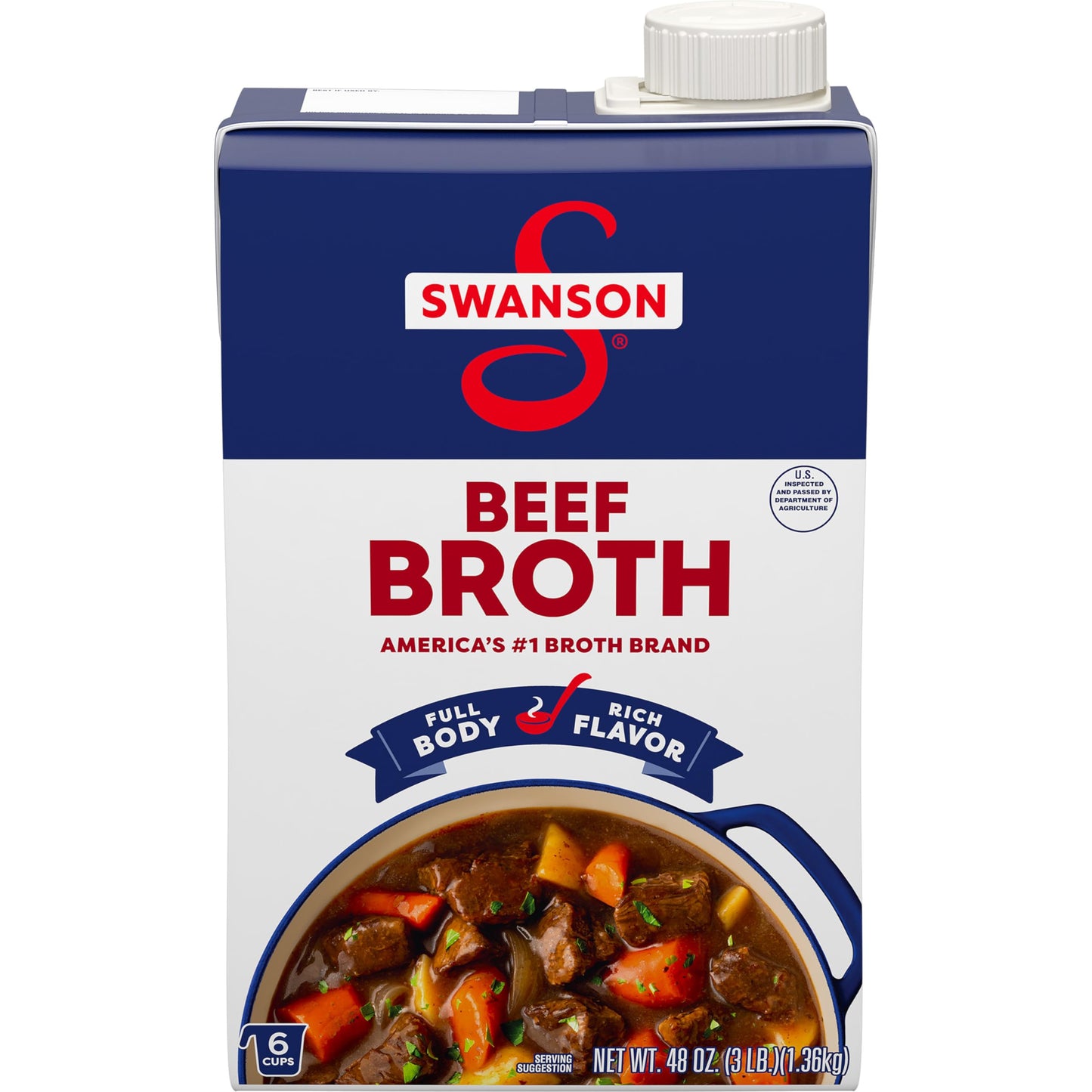 SWANSON S Beef Broth, 48 oz. Carton
