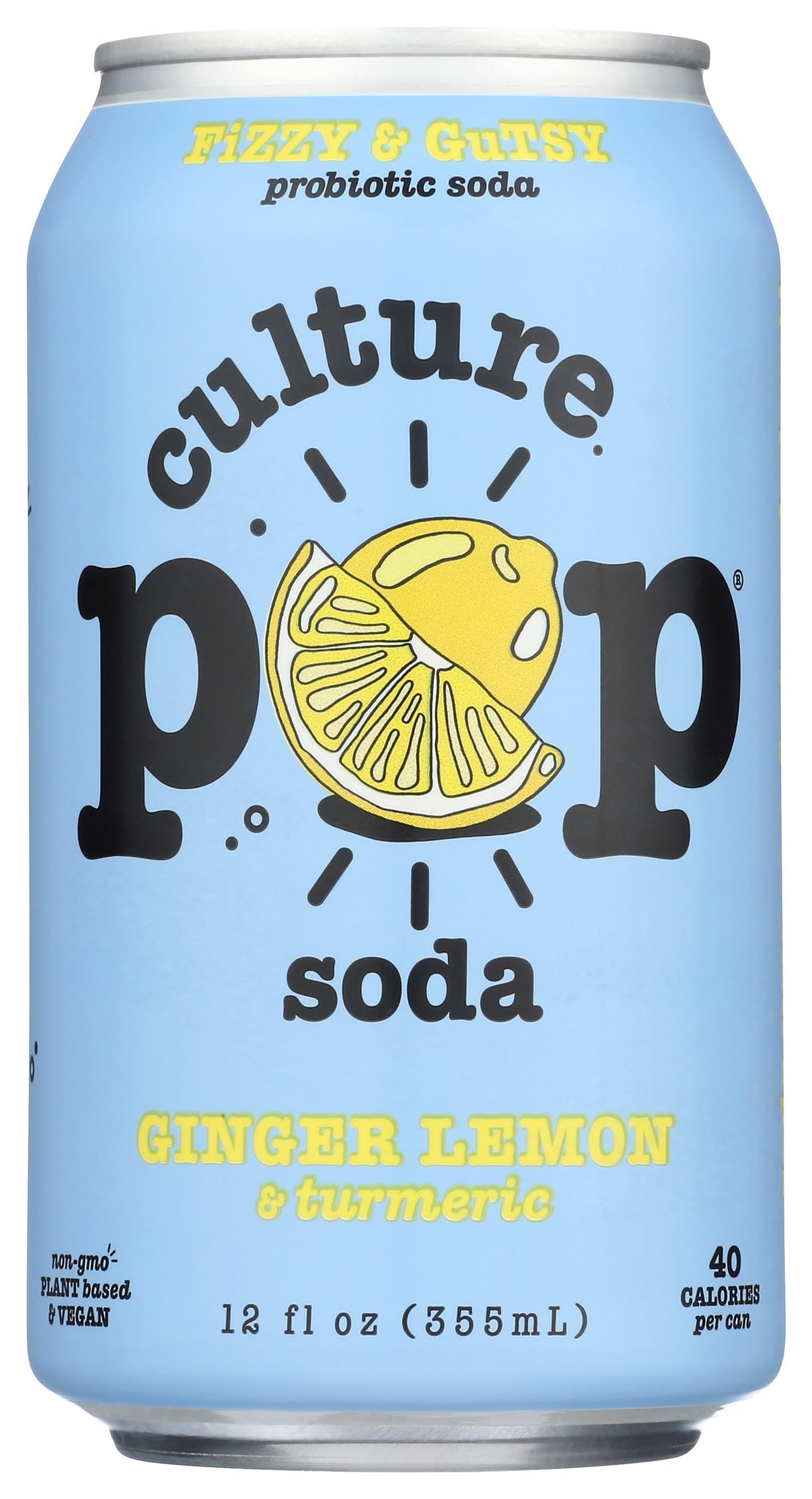 Culture Pop Soda Ginger, Lemon & Turmeric Soda 12 Pack - ORDERING ONLY, 144 FZ